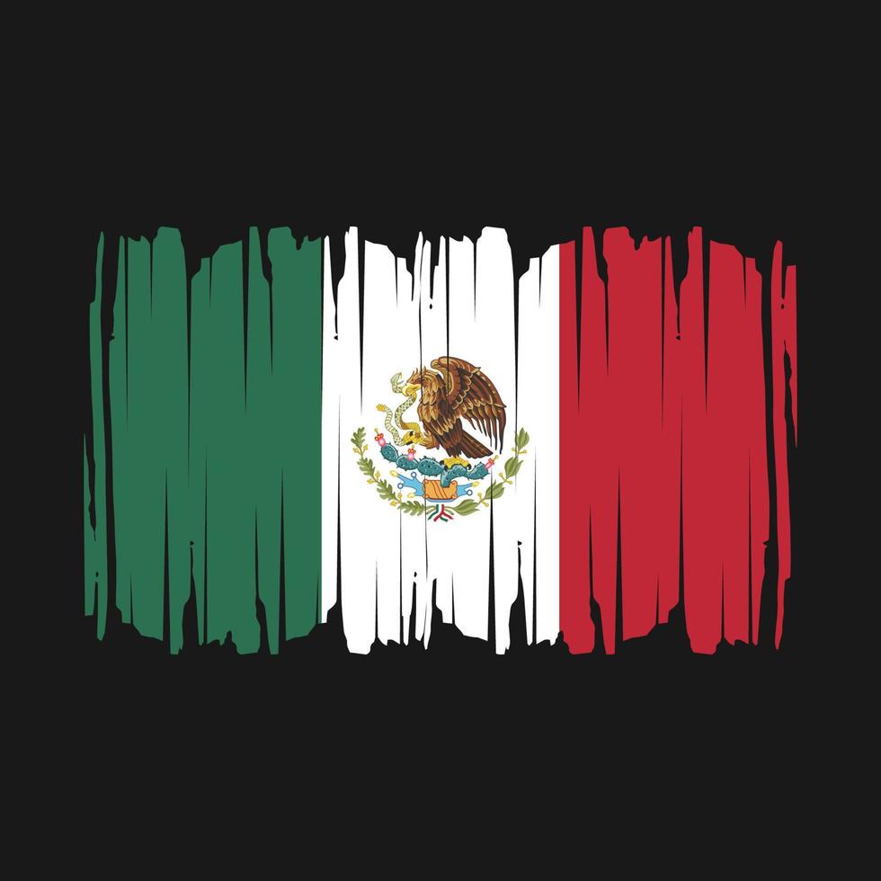 Mexico Flag Brush Vector Illustration