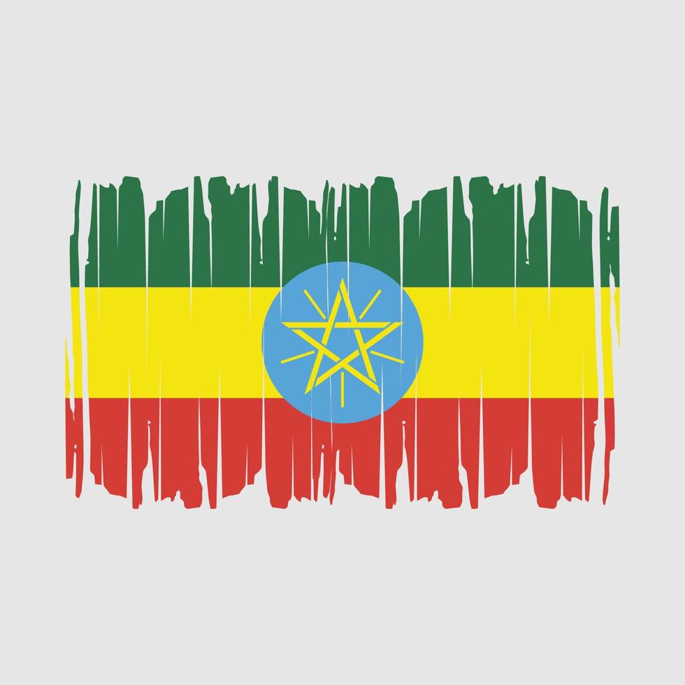 Ethiopia Flag Brush Vector Illustration