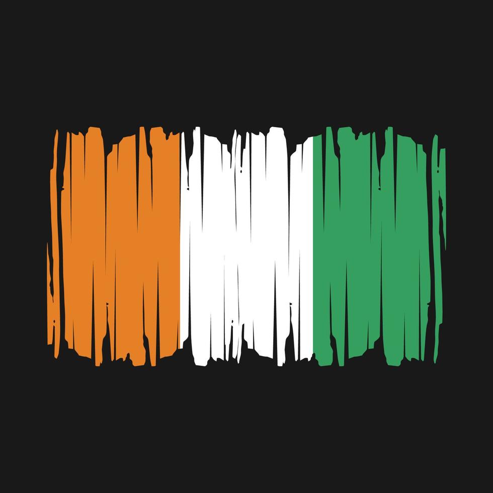 Ivory Coast Flag Brush Vector Illustration