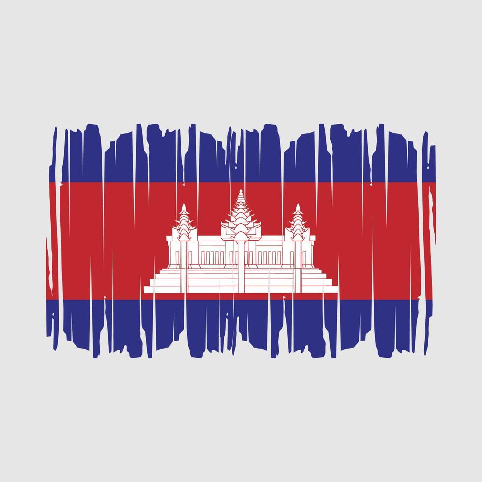 Ilustración de vector de pincel de bandera de camboya