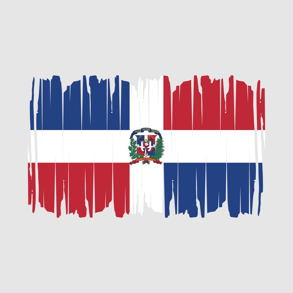 Dominican Republic Flag Brush Vector Illustration
