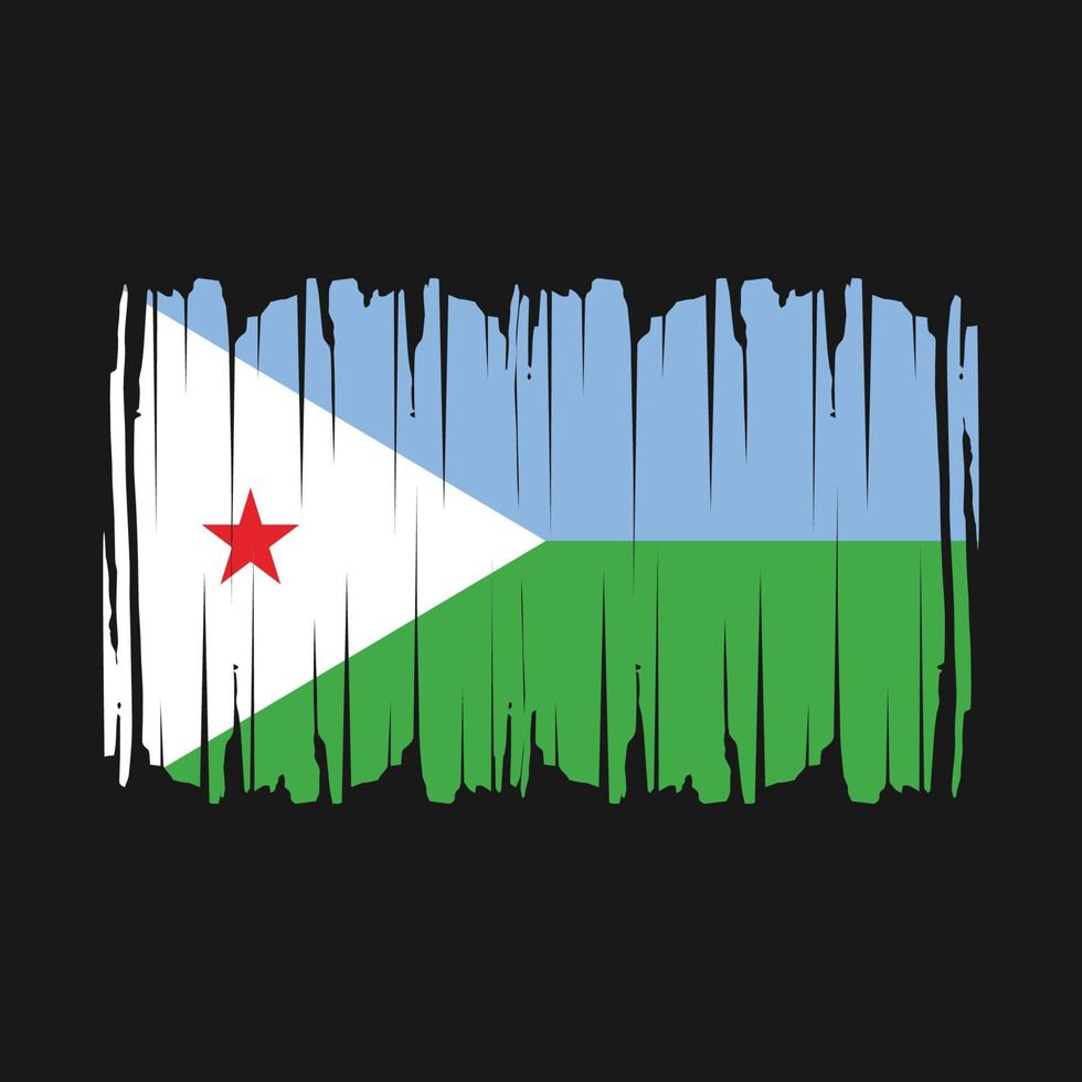 Djibouti Flag Brush Vector Illustration