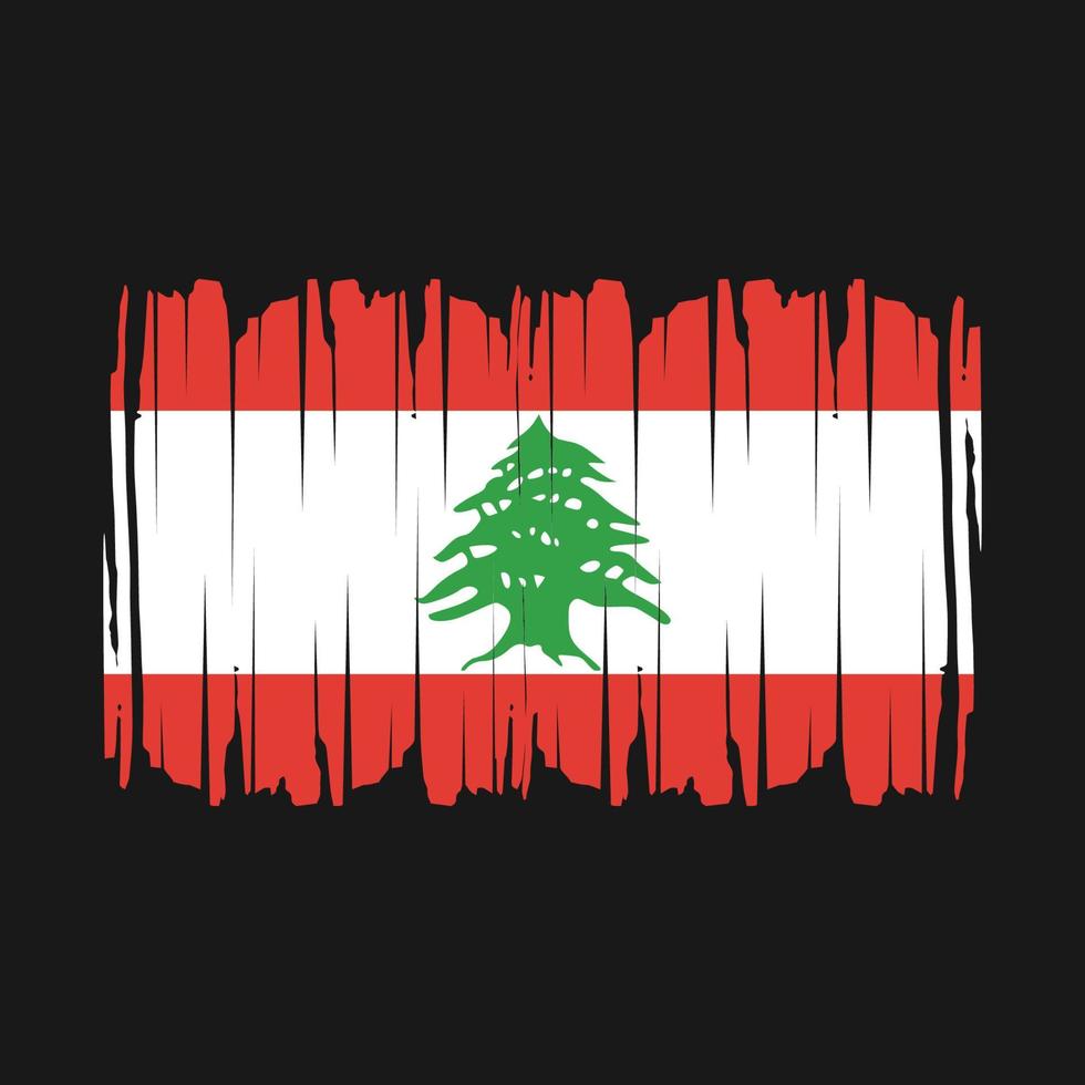 Lebanon Flag Brush Vector Illustration
