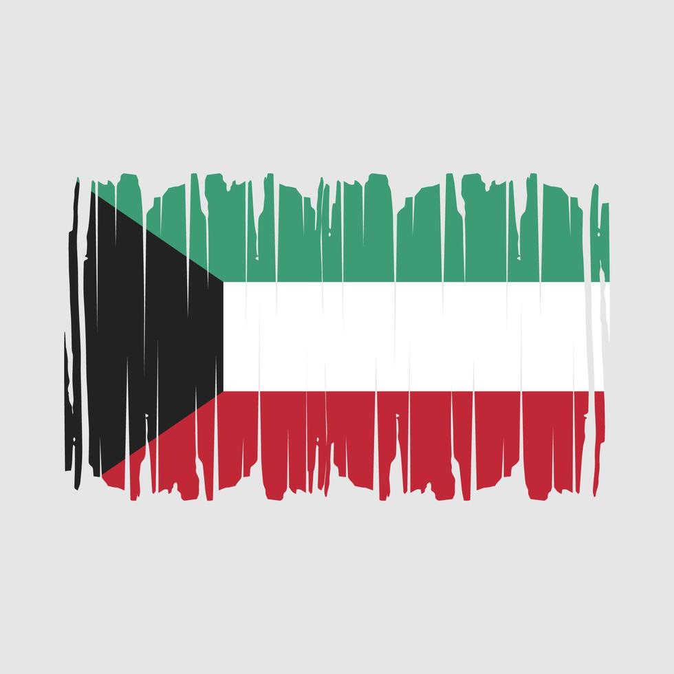 Kuwait Flag Brush Vector Illustration