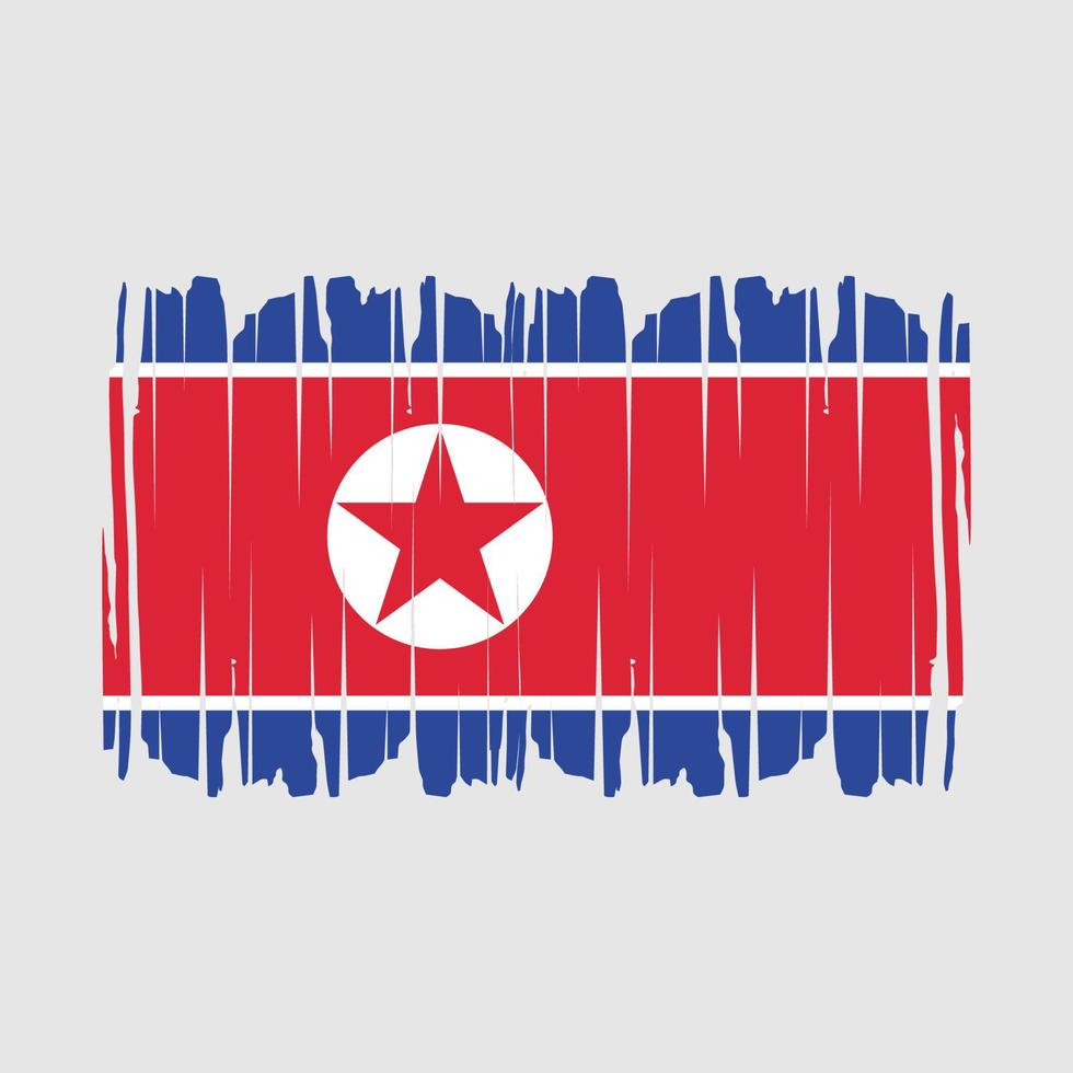 North Korea Flag Brush Vector Illustration