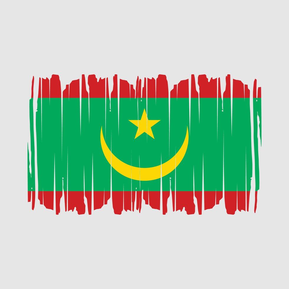 Mauritania Flag Brush Vector Illustration