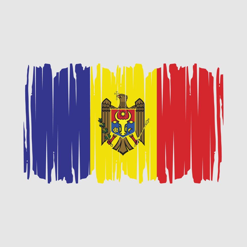 Ilustración de vector de pincel de bandera de moldavia