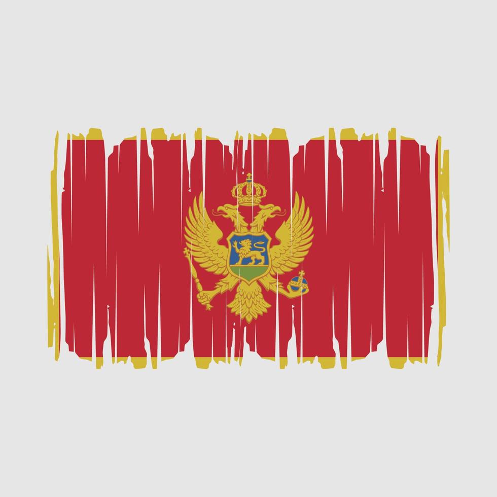 Montenegro Flag Brush Vector Illustration