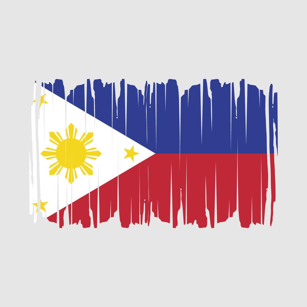 Ilustración de vector de cepillo de bandera de Filipinas