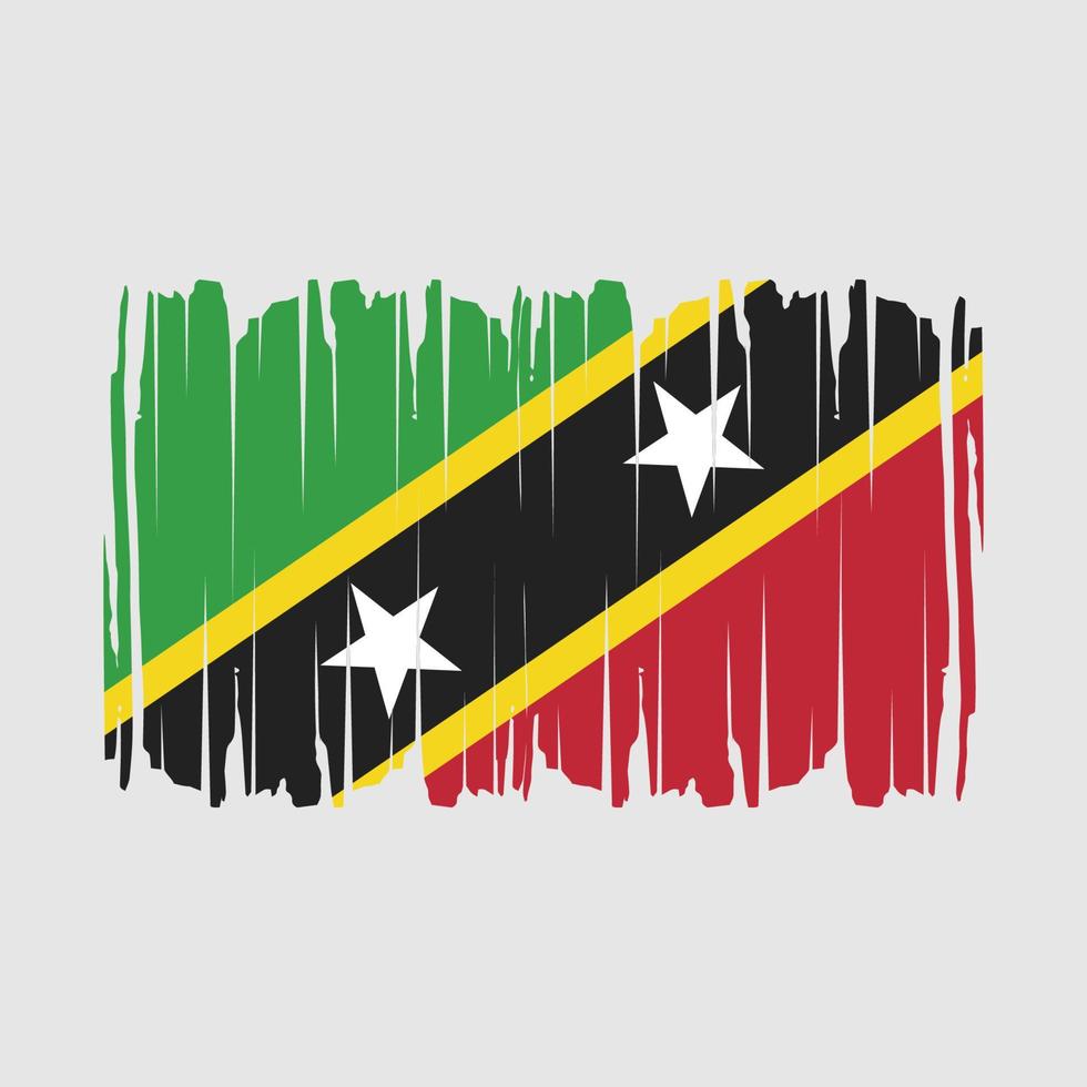 Saint Kitts Flag Brush Vector Illustration