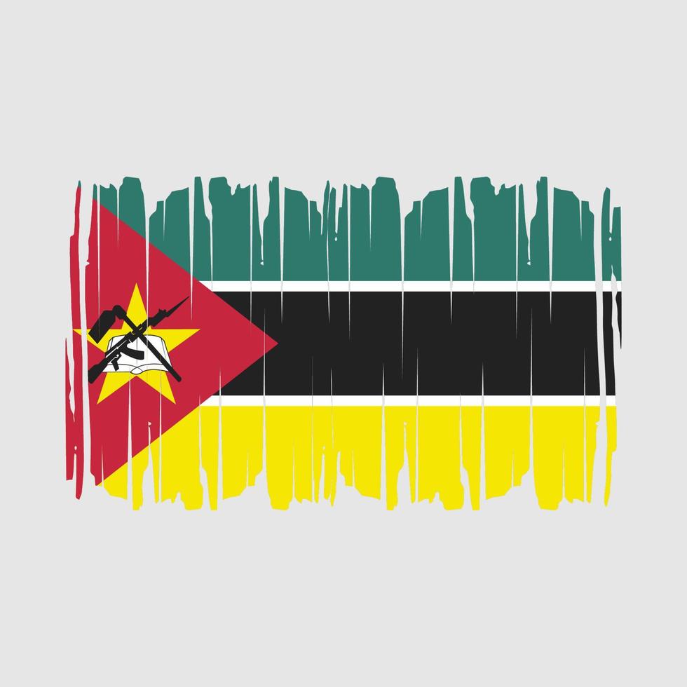 Mozambique Flag Brush Vector Illustration