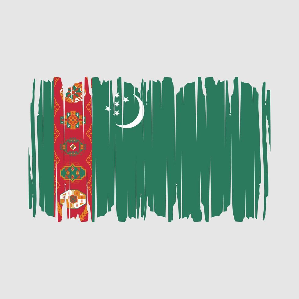 ilustración de vector de cepillo de bandera de turkmenistán