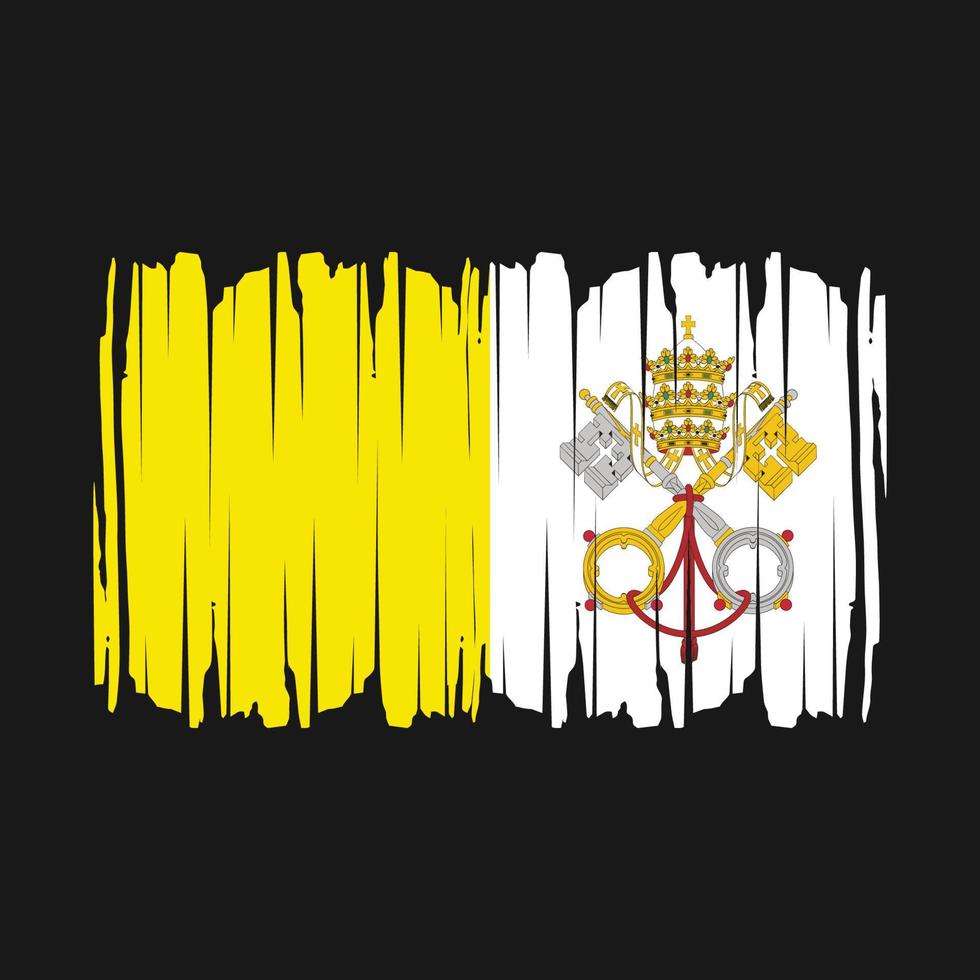 Ilustración de vector de pincel de bandera vaticana