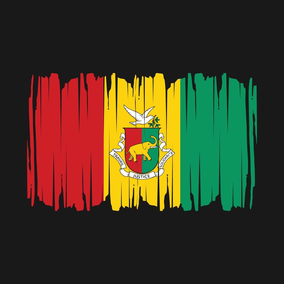 Guinea Flag Brush Vector Illustration