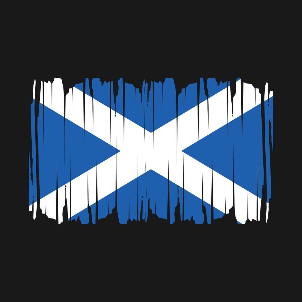 Scotland Flag Brush Vector Illustration