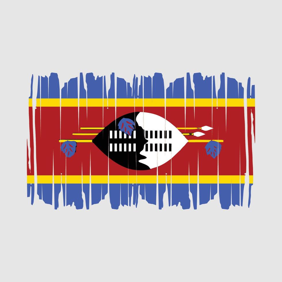 Swaziland Flag Brush Vector Illustration