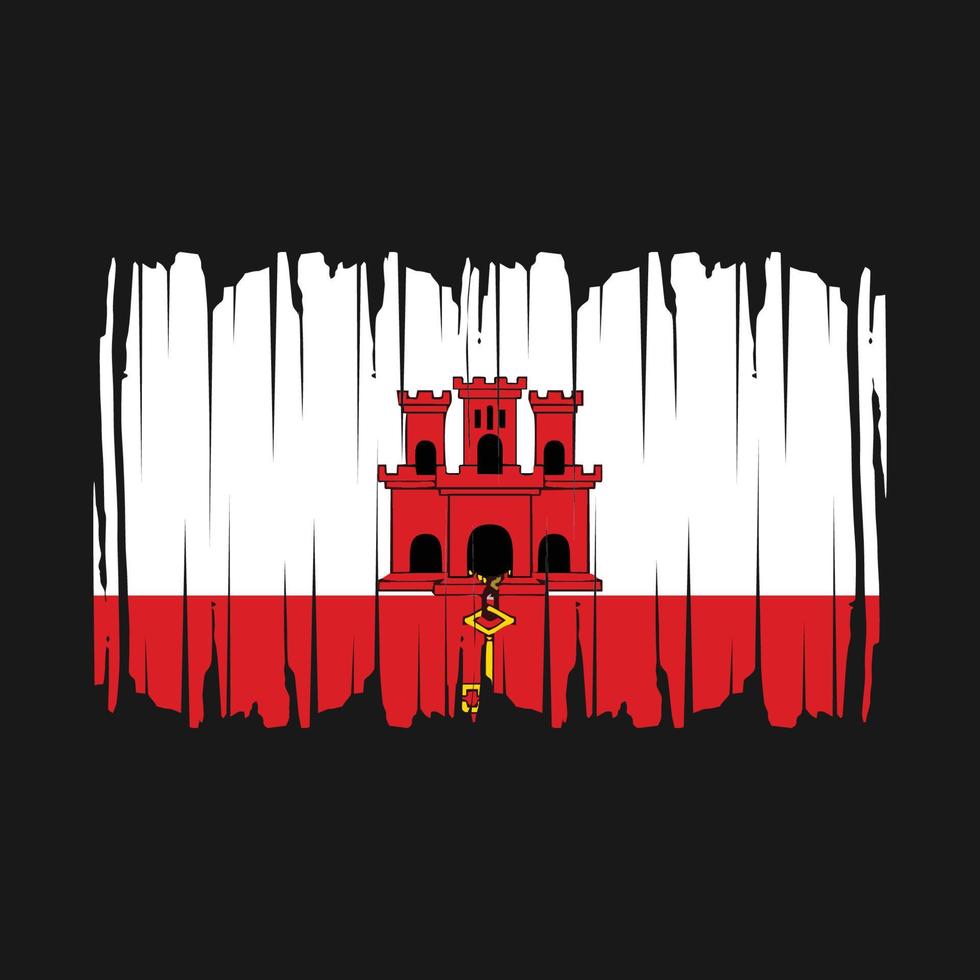 Gibraltar Flag Brush Vector Illustration