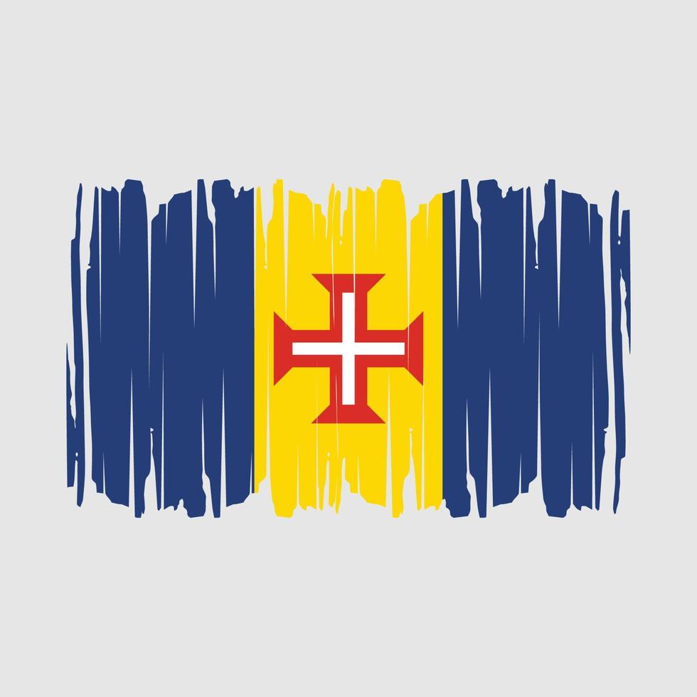 Madeira Flag Brush Vector Illustration