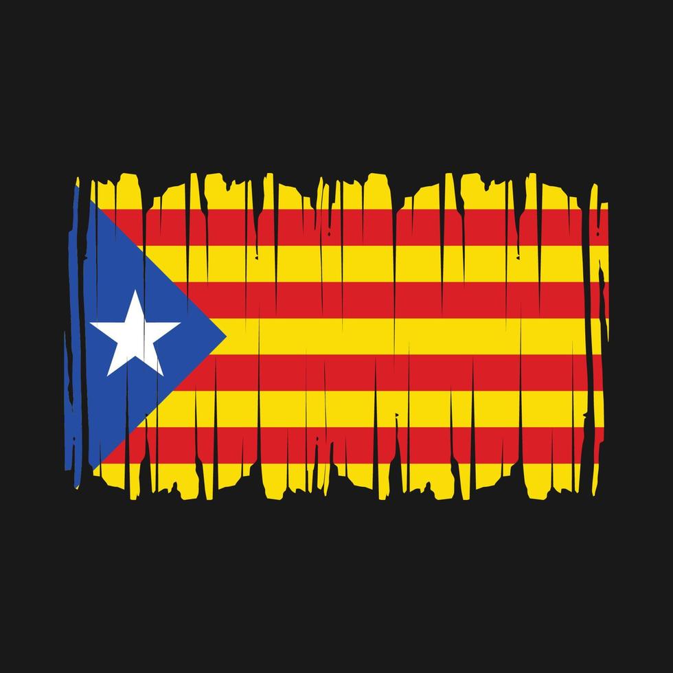 Catalonia Flag Brush Vector Illustration