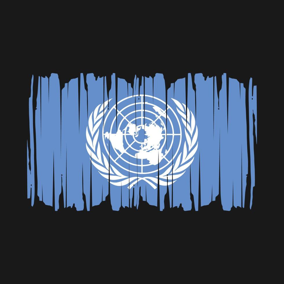 United Nations Flag Brush Vector Illustration