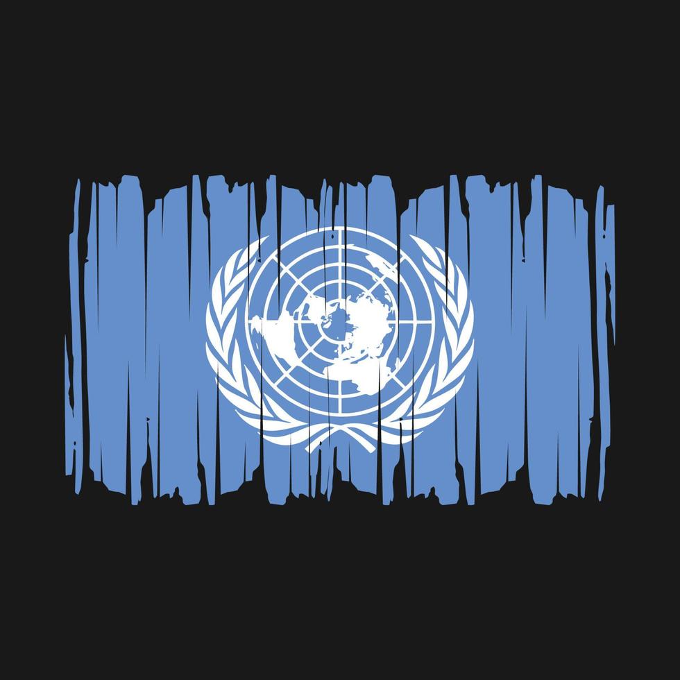 United Nations Flag Brush Vector Illustration