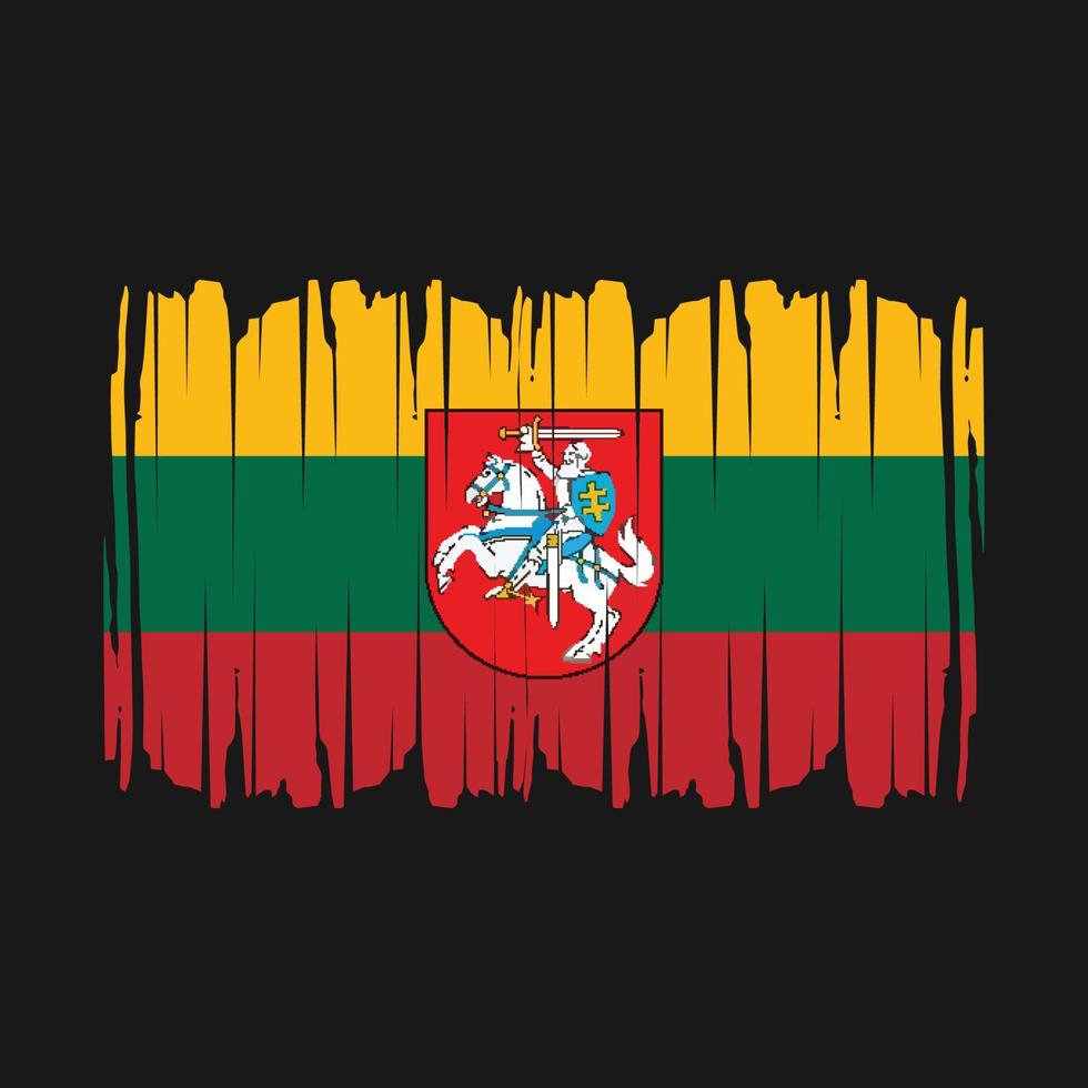 Lithuania Flag Brush Vector Illustration