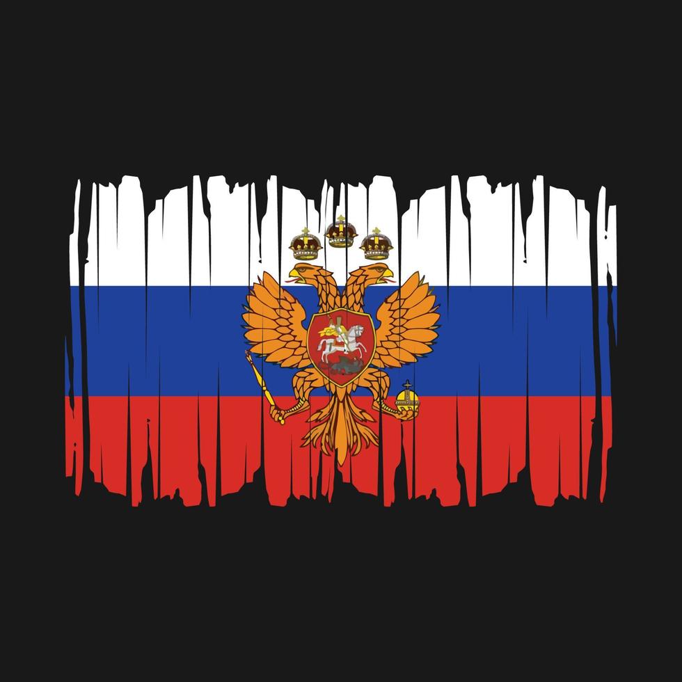 Ilustración de vector de cepillo de bandera de rusia