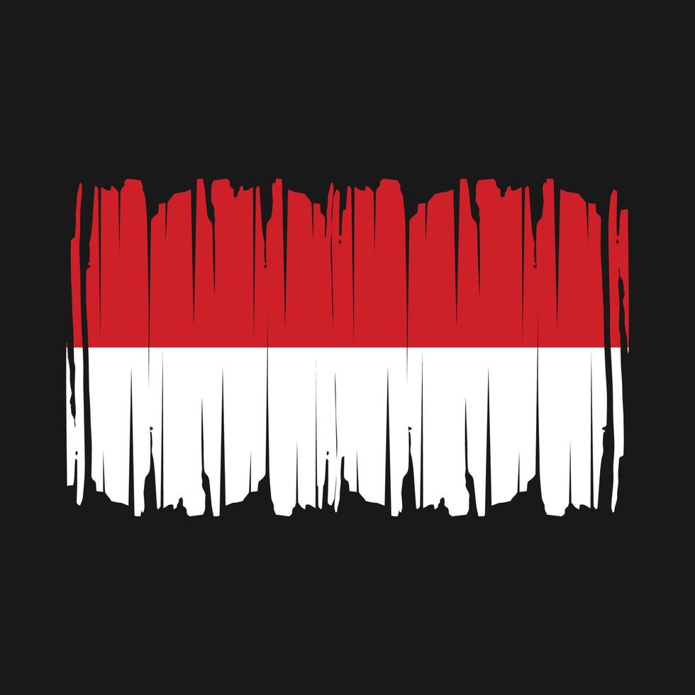 Monaco Flag Brush Vector Illustration