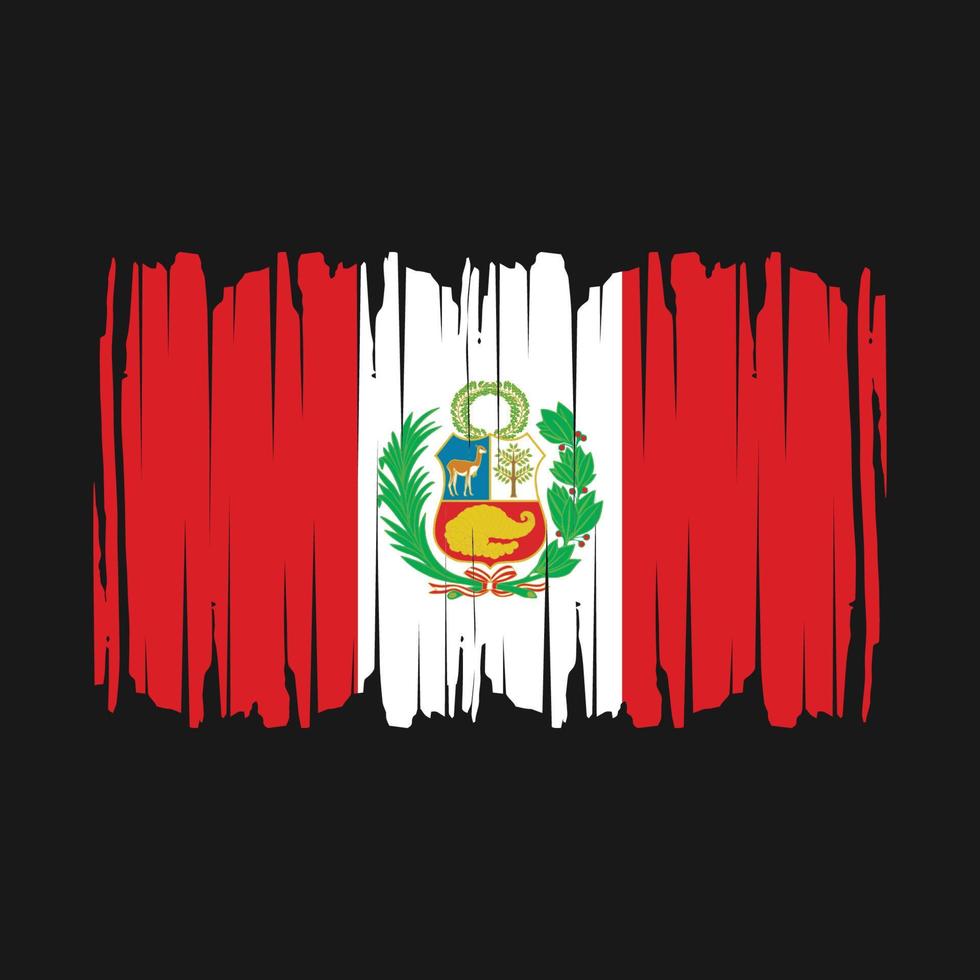 Ilustración de vector de pincel de bandera de perú