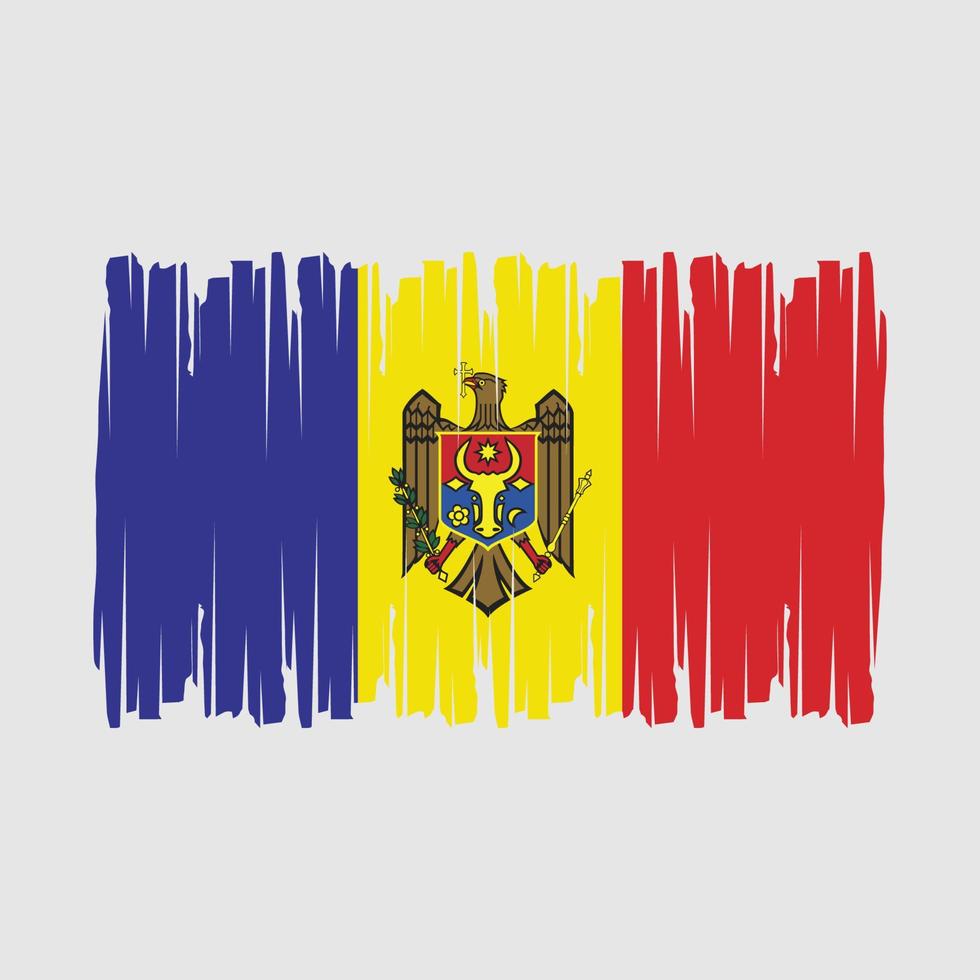 vector de pincel de bandera de moldavia