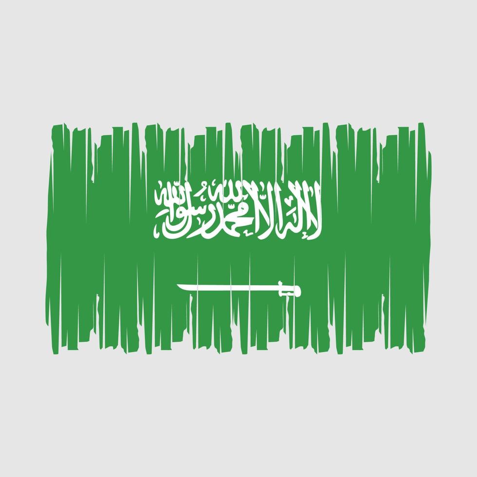 vector de pincel de bandera de arabia saudita
