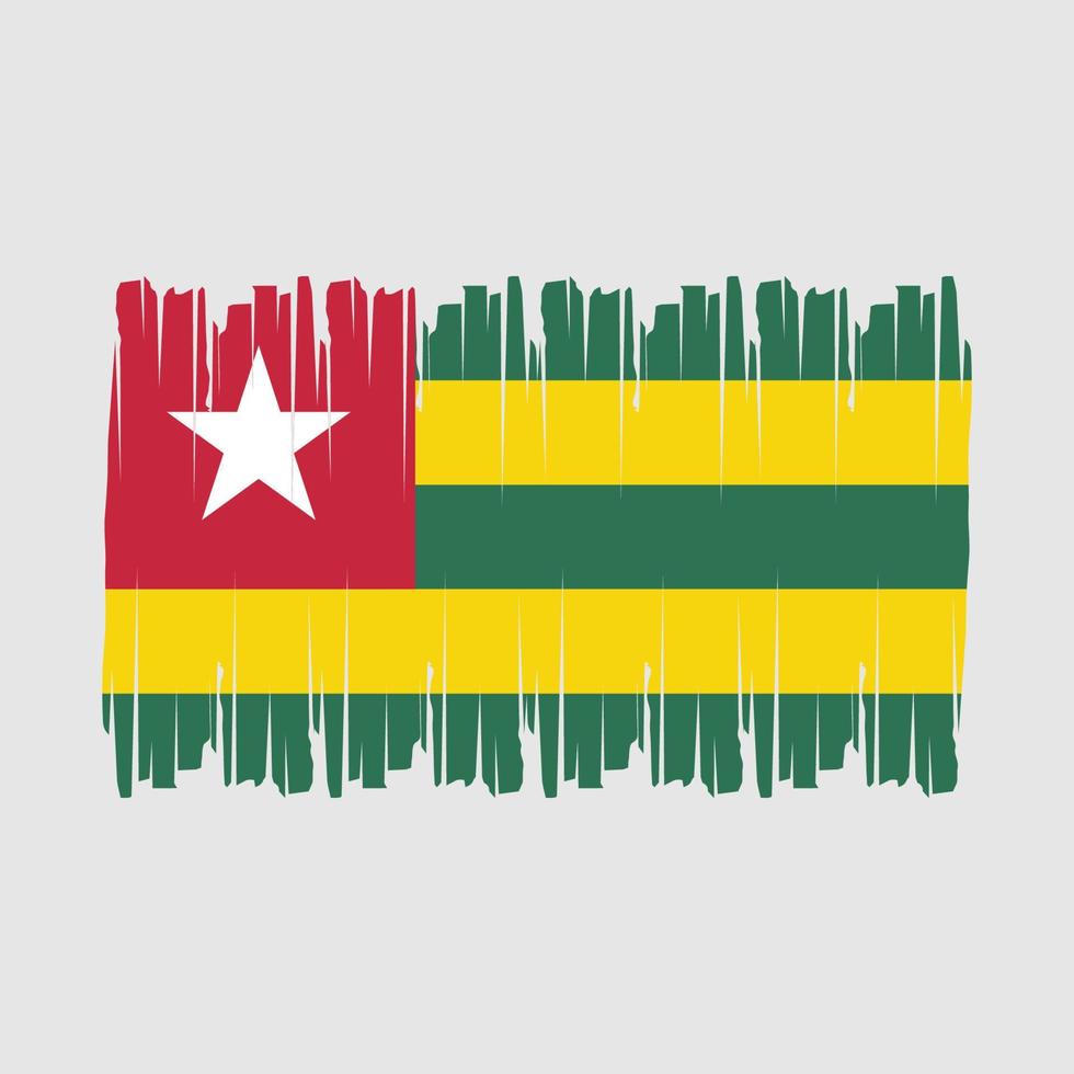 vector de pincel de bandera de togo