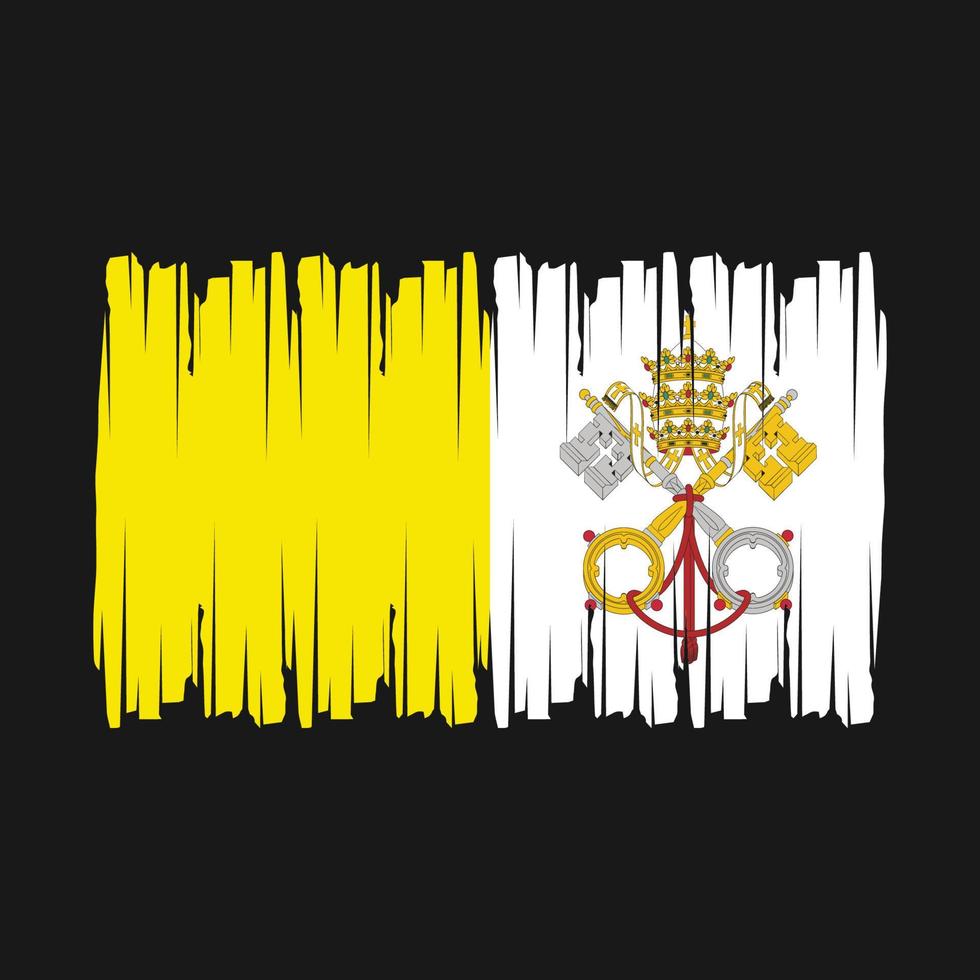 Vatican Flag Brush Vector