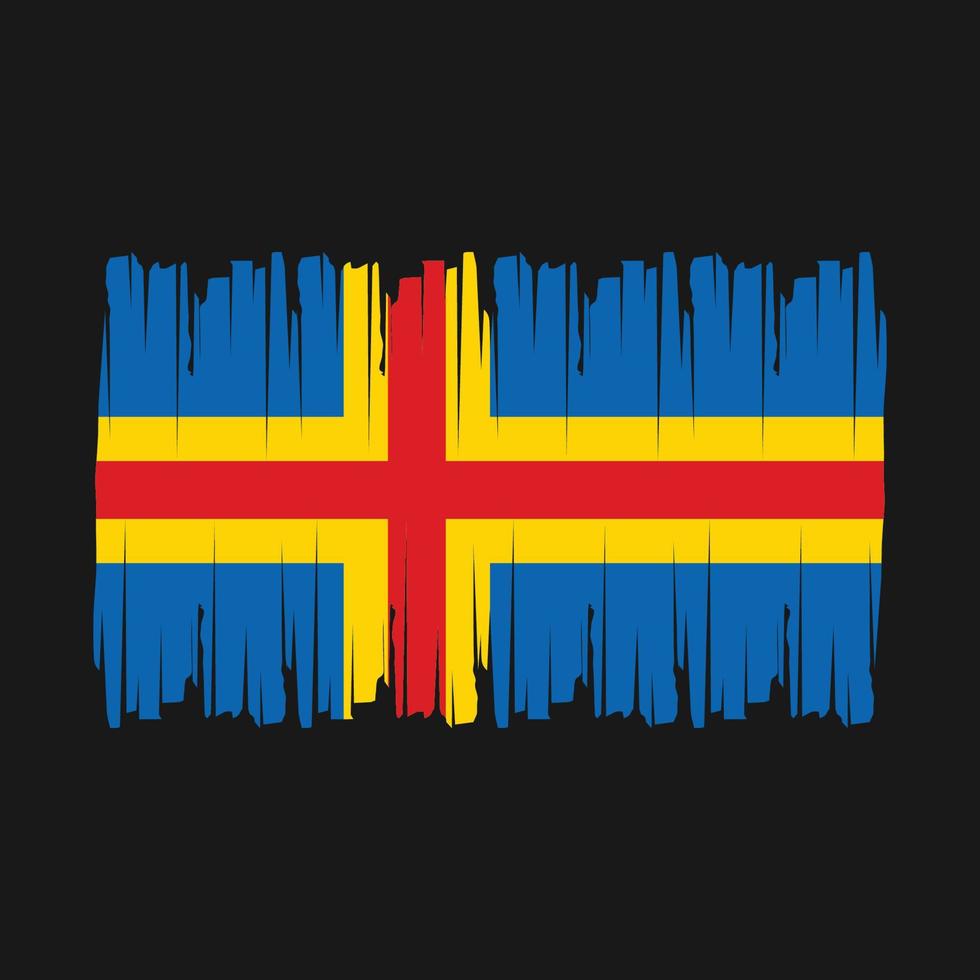 vector de pincel de bandera de las islas aland