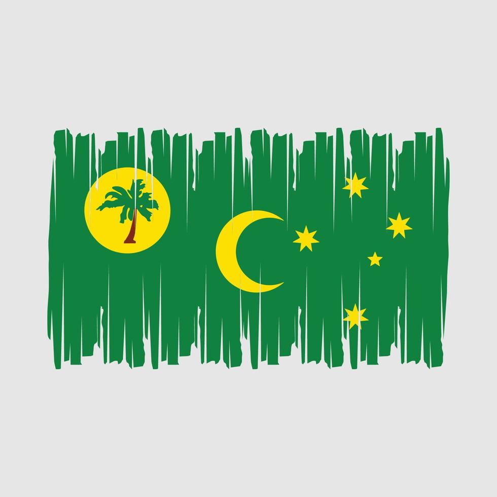 Cocos Islands Flag Brush Vector