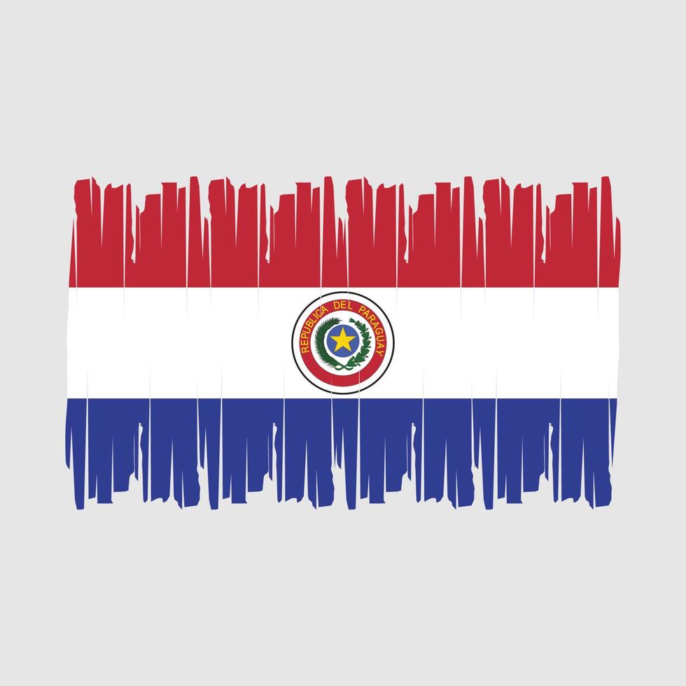 Paraguay Flag Brush Vector