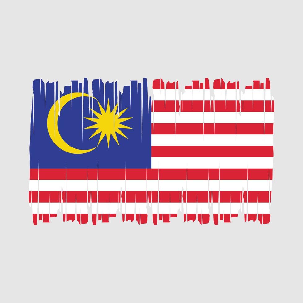 vector de pincel de bandera de malasia