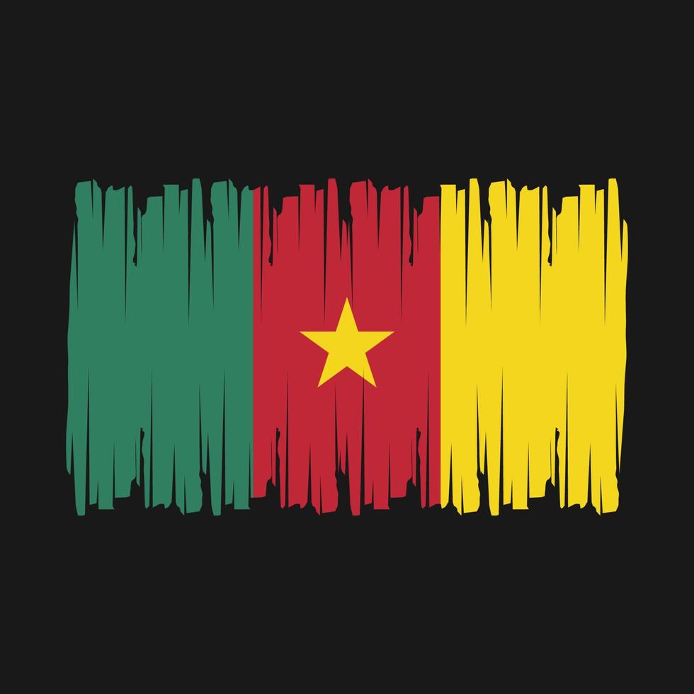 Cameroon Flag Brush Vector