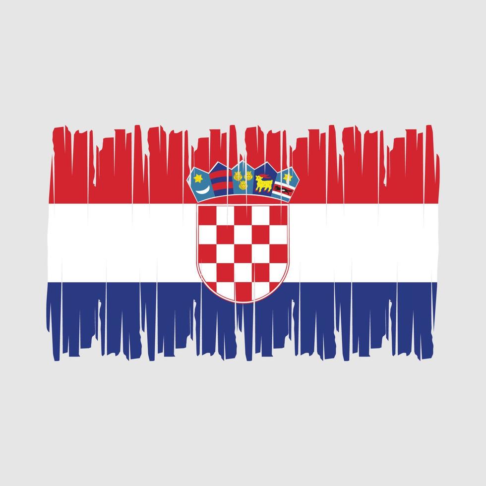 vector de pincel de bandera de croacia