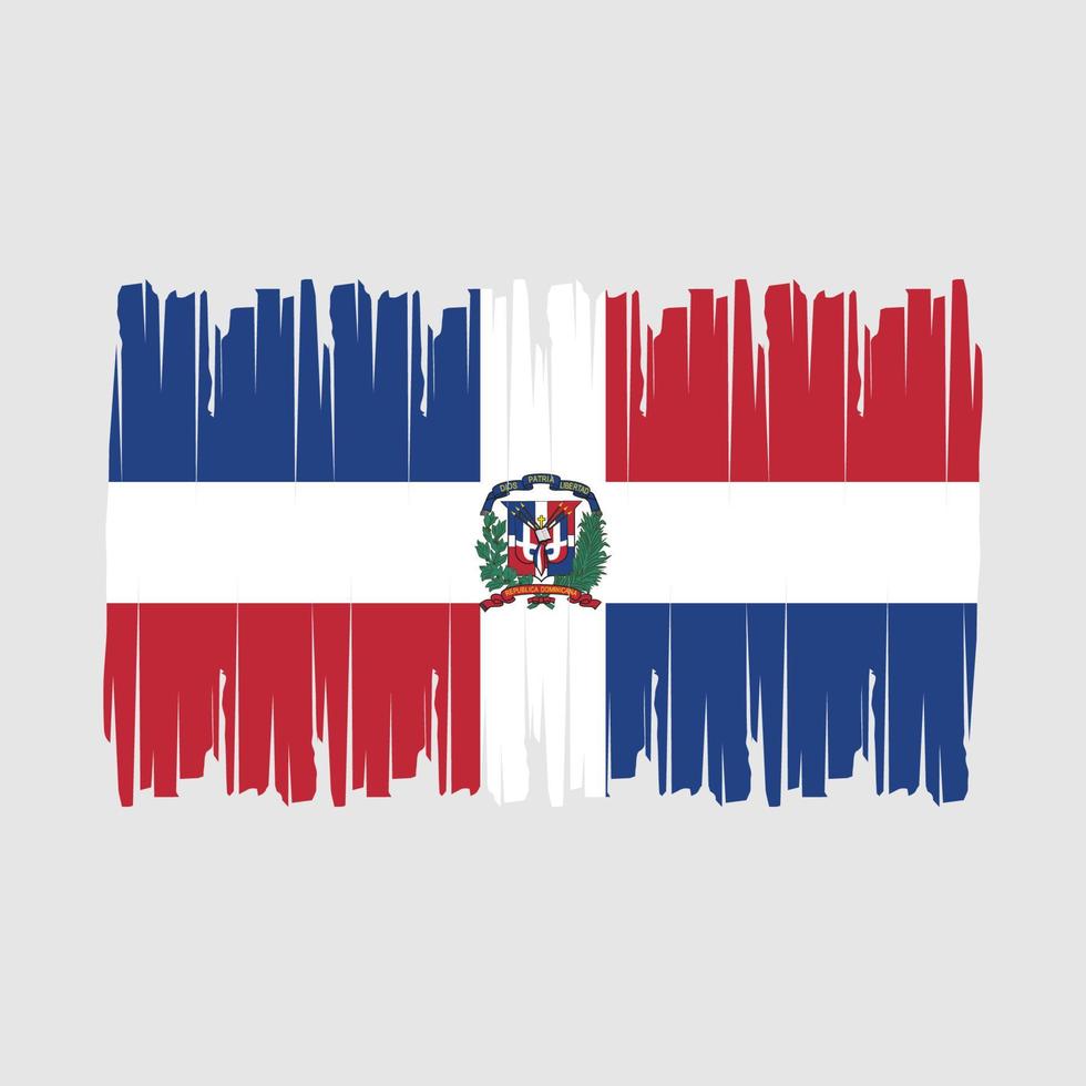 vector de pincel de bandera de república dominicana