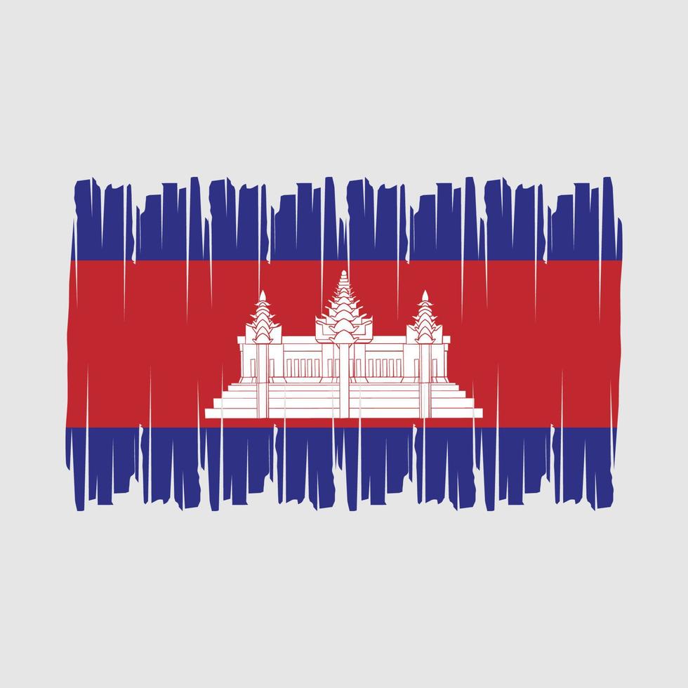 vector de pincel de bandera de camboya