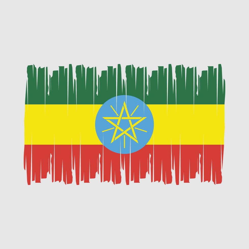 Ethiopia Flag Brush Vector