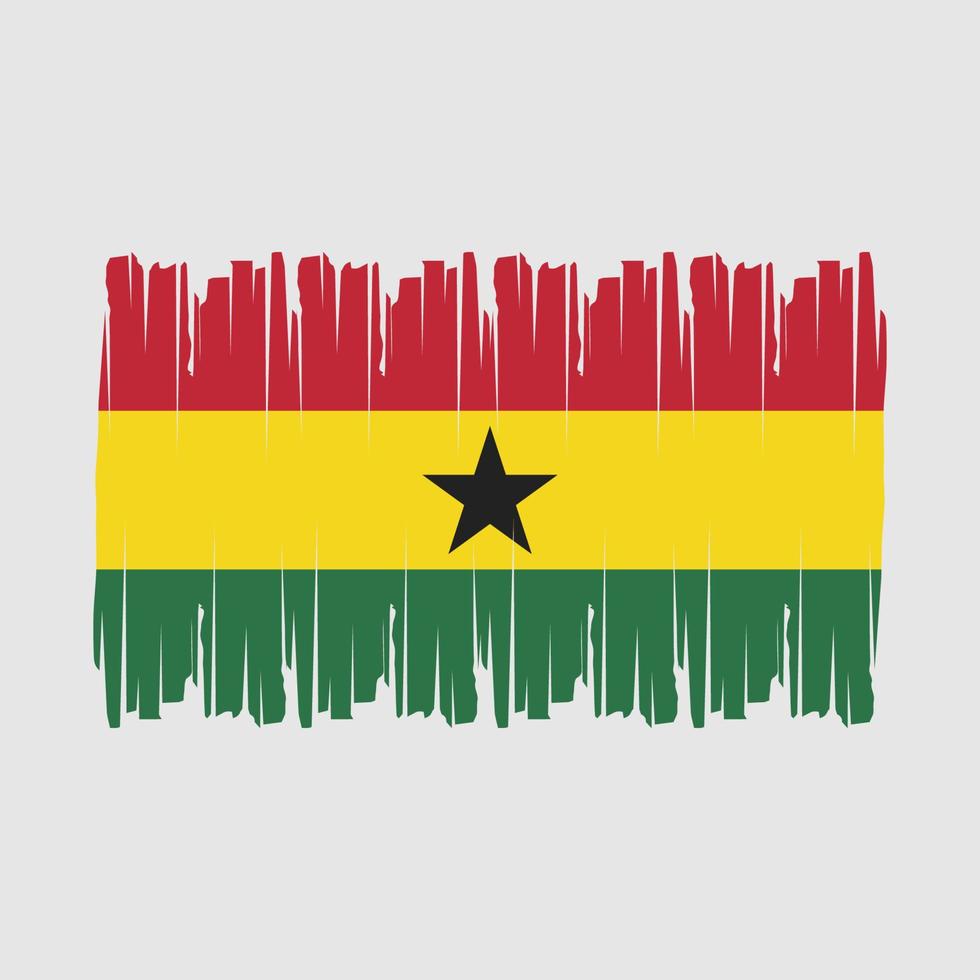 Ghana Flag Brush Vector