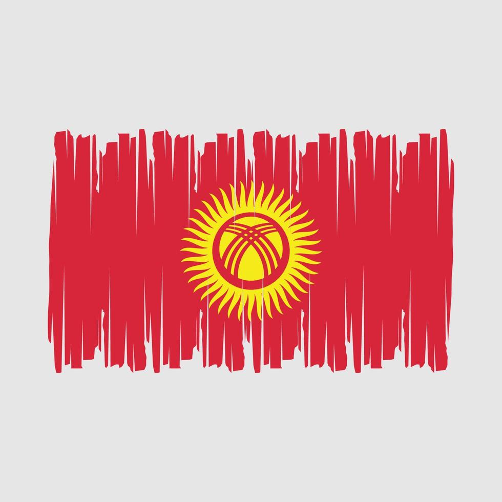 Kyrgyzstan Flag Brush Vector