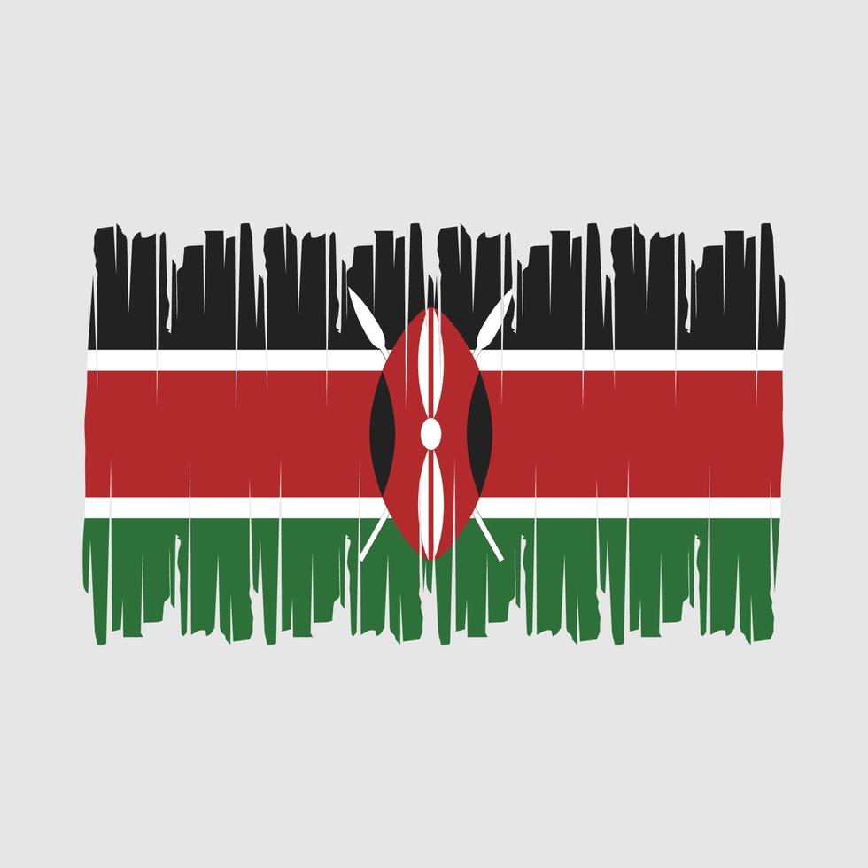 Kenya Flag Brush Vector