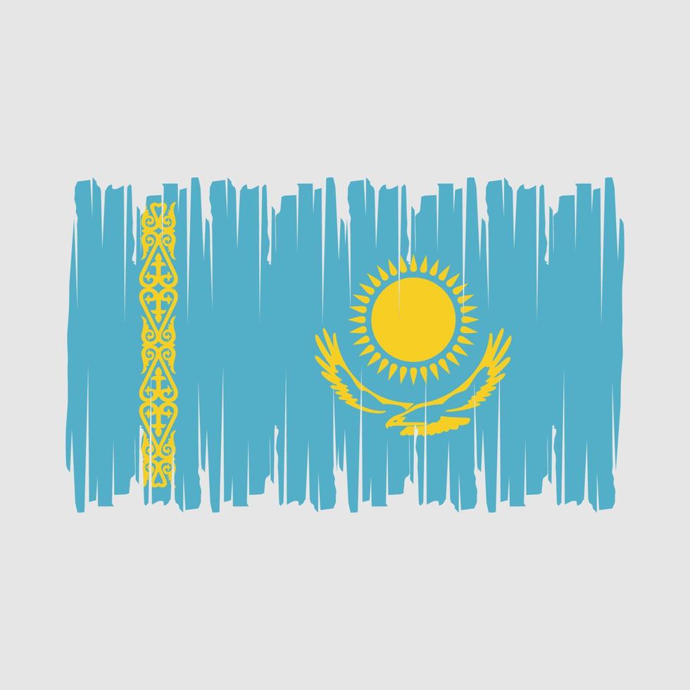 Kazakhstan Flag Brush Vector