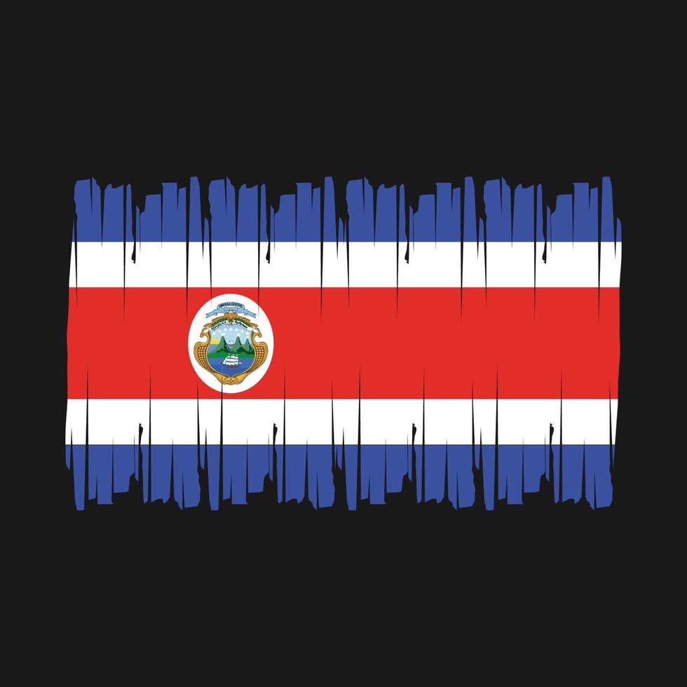 Costa Rica Flag Brush Vector