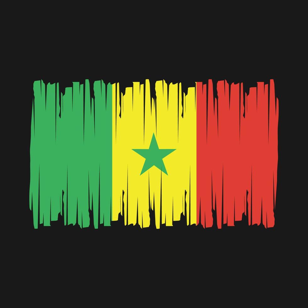 Senegal Flag Brush Vector