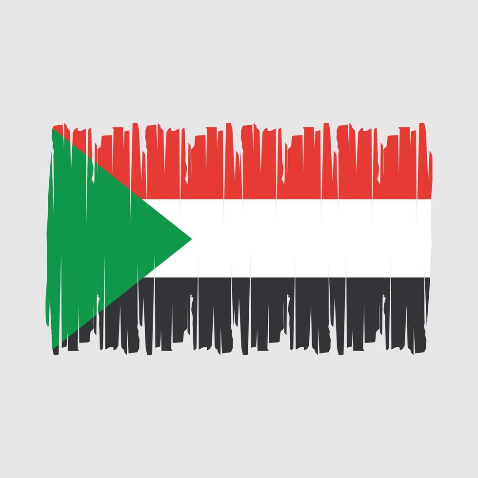 Sudan Flag Brush Vector
