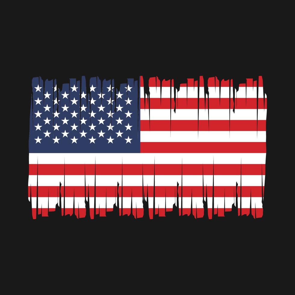 American Flag Brush Vector